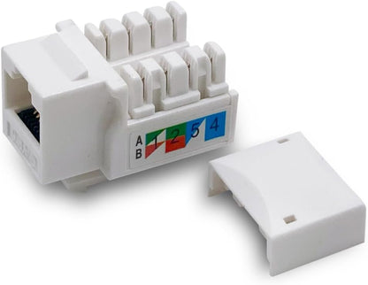 Cat6 Keystone Jack - [UL Listed] - Ethernet Wall Jack - Network Coupler - Cat5/5e/6 Compatible - 100-Pack