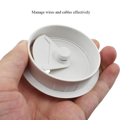 HAHIYO 2Pcs 2.4Inch/60mm White ABS Plastic Sector-Shaped Desk Grommet Wire Grommet Cable Management Cord Hole Cover Desk Wire Hole Insert Wire Organizer for Computer Office Home Equipment System