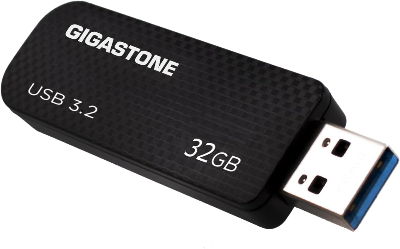 GIGASTONE 32GB Flash Drive (10 Pack) Z30 USB 3.2 Gen 1, 80MB/s Ultra Fast, Keychain Loop, Carbon Fiber Style, Push-Pull Design, Data Storage, Backup for PC/Mac/TV/Car, USB 2.0/3.0/3.1 Compatible