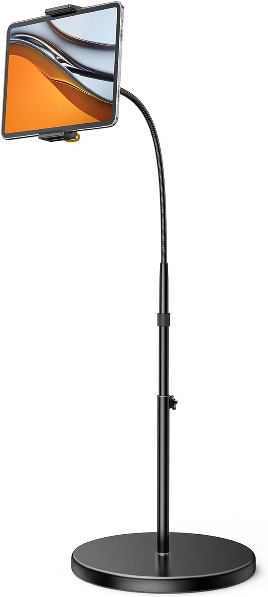 Lamicall Tablet Floor Stand Holder - Gooseneck Tablet Mount for Bed, 63" Adjustable Height & 10.6lb Stable Base, for 4.7-13" Tablets, iPad Pro 13/9.7, Air, Mini, Galaxy Tab, Kindle, Phones
