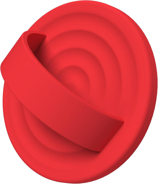 Magnetic Phone Ring Grip Holder, Silicone Finger Loop Grip, Compatible with MasSafe, Back of Phone for iPhone Pro Max/Plus/16/15/15/14/13/12 Series, Red