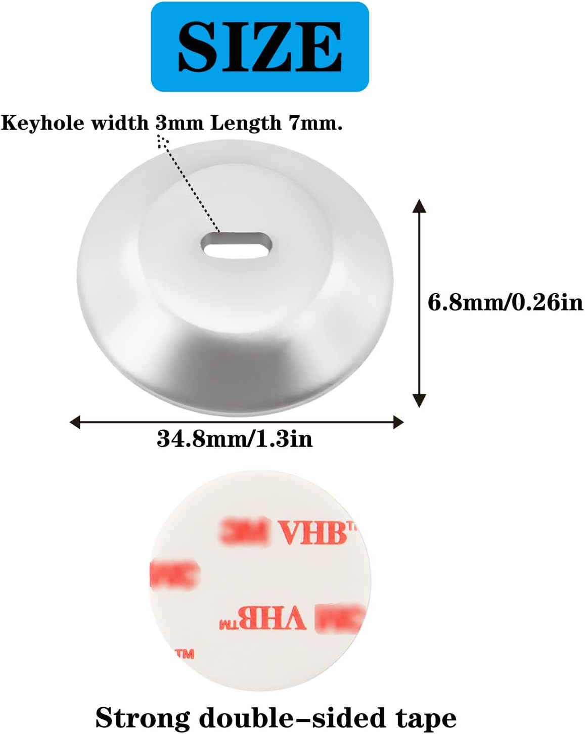 Security Lock Plate Self-Adhesive Plate with Lock Slot for Cables to Lock Down Laptops, Mac Book, Tablets, iPad, or Other Computer (Silver)