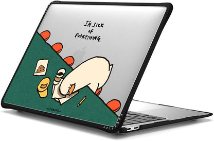 CASETiFY Impact MacBook Air 13" (M1/Intel) Case [Cushioned Impact Corners/Scratch-Resistant/Anti-Slip Grip] - I'm Sick of Everything - Clear Black