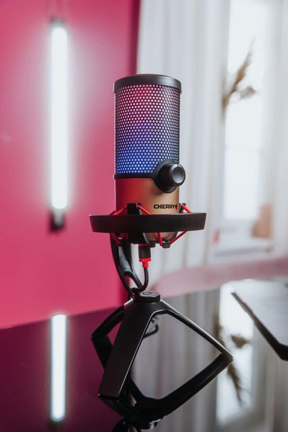 Cherry UM Series 3.0, 6.0 and 9.0 PRO RGB USB Microphone for PC, Mac, Gaming, Recording, Streaming, Podcasting, Studio and Computer Condenser. (UM 9.0 RGB PRO)