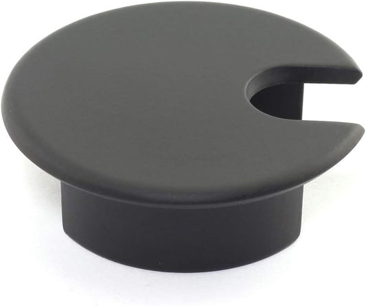 HJ Garden 1pc 1-3/8 inch (35mm) Desk Wire Cord Cable Grommets Hole Cover for Office PC Desk Cable Cord Organizer Zinc Alloy Cover Black