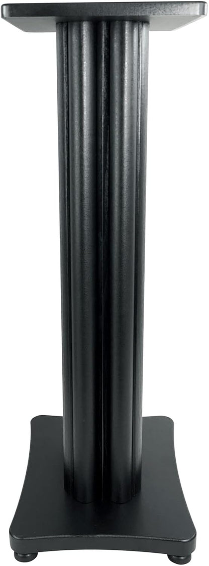 Rockville Pair SS28B Premium Black Wood Grain 28" Home Speaker Stands, 100lb Capacity, Solid MDF Wood, Dual Platforms, Spikes and Pads Included, for Home Theater and Studio Audiophiles