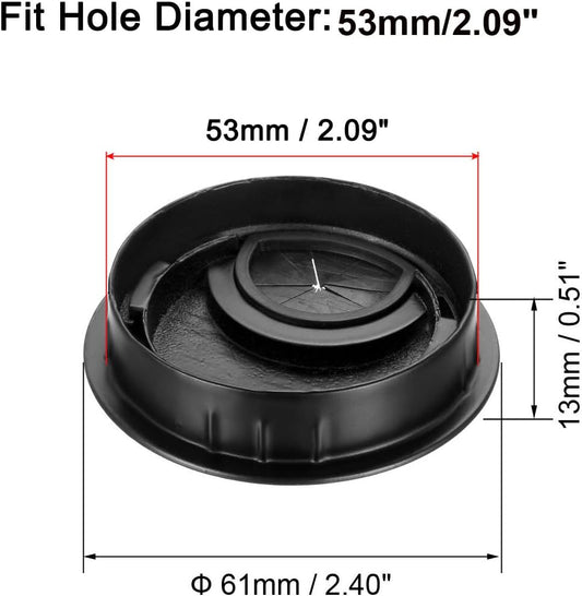 uxcell Cable Hole Cover, 2.1Inch/53.5mm Zinc Alloy Desk Wire Cord Cable Grommets Hole Cover for Office PC Desk Cable Cord Organizer, 4 Pcs Black