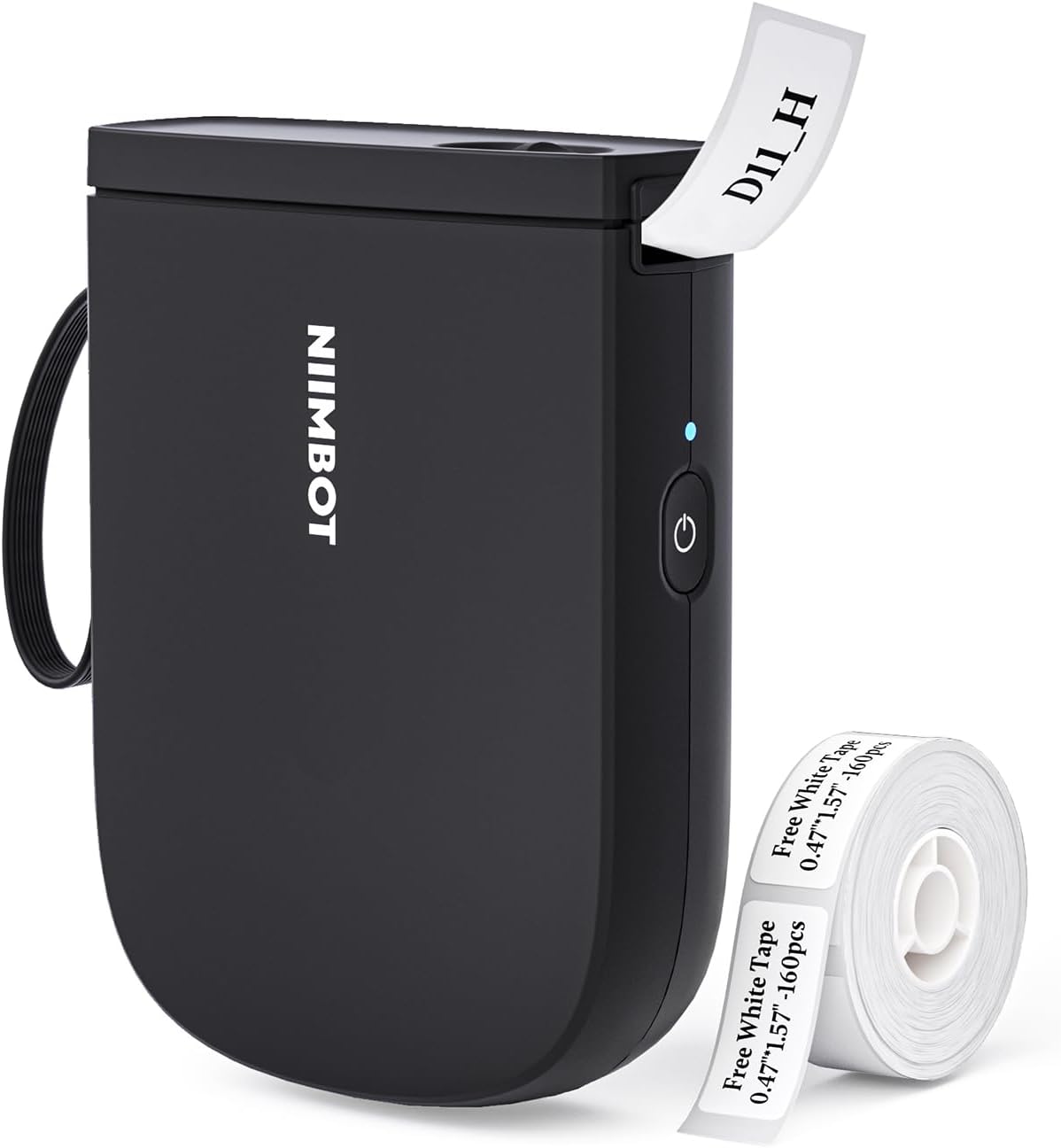 NIIMBOT Label Maker Bluetooth Mini Label Printer D11 2024 Version, Portable Label Maker with Tape Thermal Sticker Small Labeler, 300 DPI High Clearity Rechargeable, Black