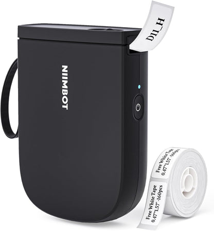 NIIMBOT Label Maker Bluetooth Mini Label Printer D11 2024 Version, Portable Label Maker with Tape Thermal Sticker Small Labeler, 300 DPI High Clearity Rechargeable, Black