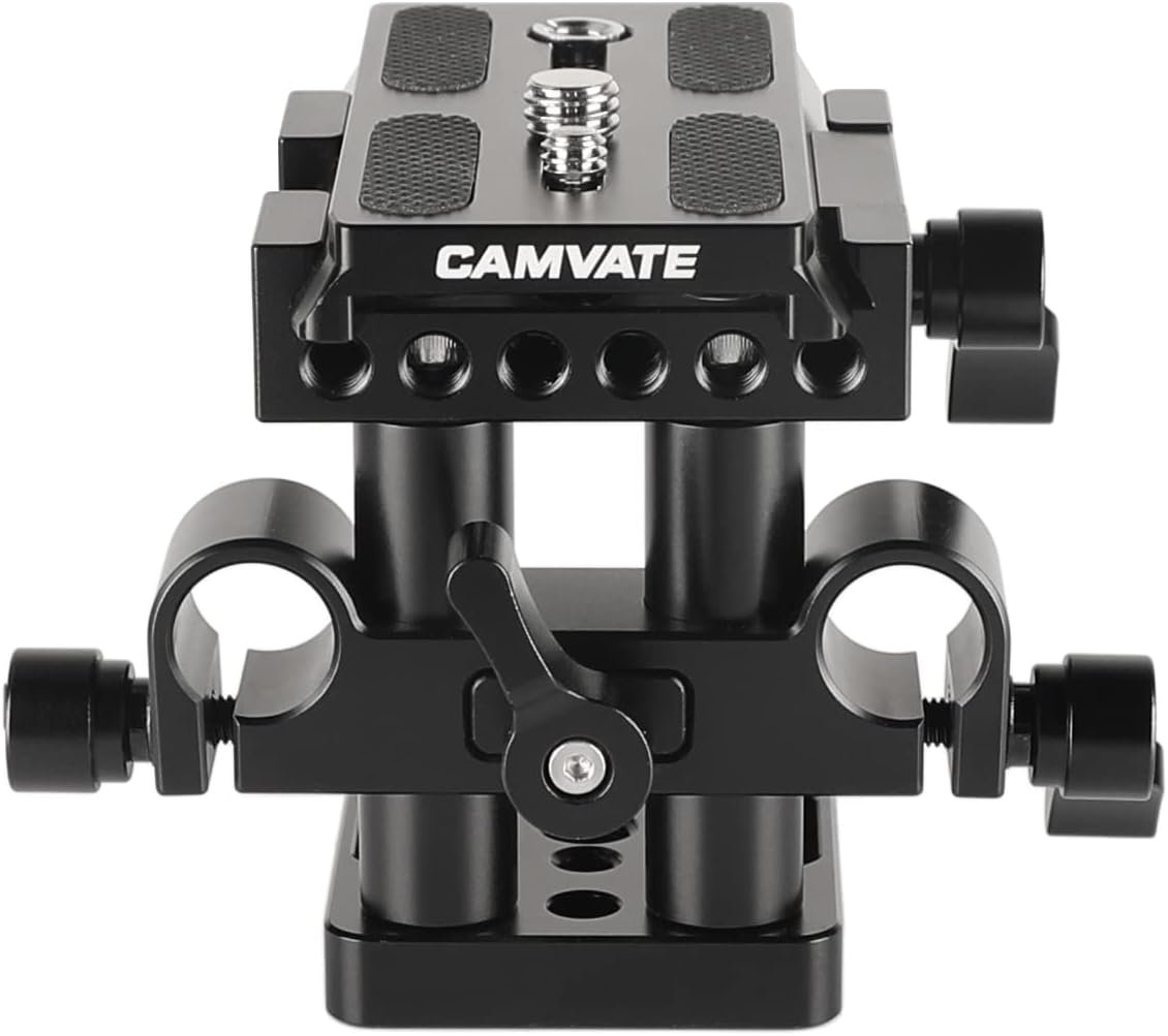 CAMVATE Quick Release Mount Base QR Plate for Manfrotto 501/504/ 577 Tripod Standard Accessory(Black) - 1437