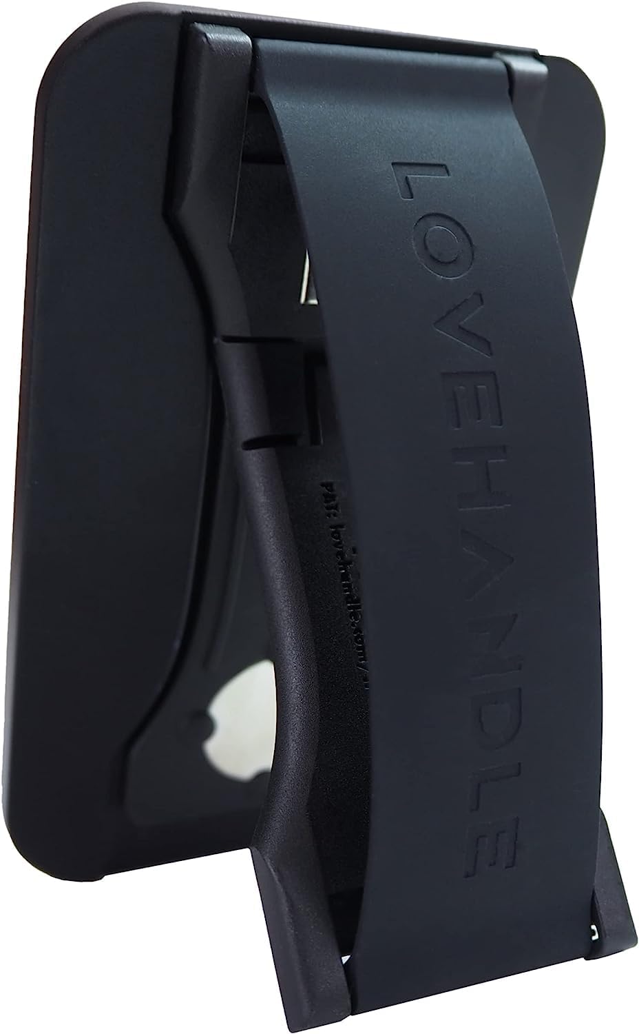 LoveHandle PRO MagSafe Compatible Magnetic Phone Grip w/Kickstand - Mount, Strap and Stand for Smartphone and Tablet - MagSafe Ring Included - Fits All Devices - Black Silicone