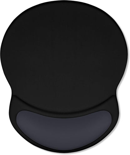 ITNRSIIET Ergonomic Mouse Pad with Comfort Gel Wrist Rest, Non-Slip PU Base, Smooth Textured Surface, Reduces Hand Fatigue & Wrist Pain, 8.7 x 7.2 Inch for Office Gaming Home, Black Gray Gradient