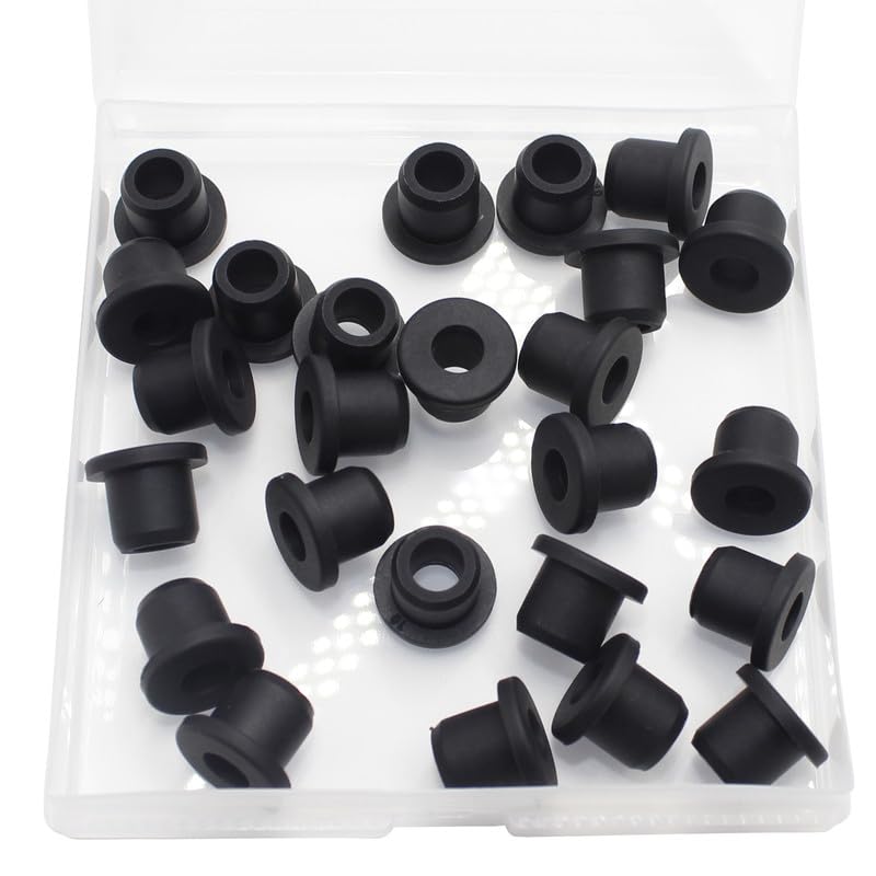 25 Pcs 3/8" Drill Hole, 1/4" ID Silicone Rubber Grommets for Wiring, Top Hat Grommets for Tubes Cables, Waterproof L-Shape O-Ring Seal Hose Gasket in Hydroponic Irrigation Systems