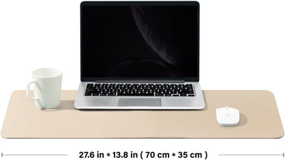 Cork Desk Mat - Dual-Sided Desk Pad for Office and Home - Desk Organization and Accessories - Ideal for Large Mouse Pad and Desk Mats on Top of Desks(Apricot,27.6"x 13.8")