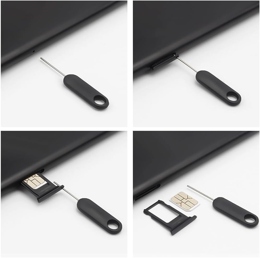2 Pack SIM Card Pins with Keychain Hole - Universal Sim Card Tray Removal Tool for iPhone,iPad & Samsung Smartphones