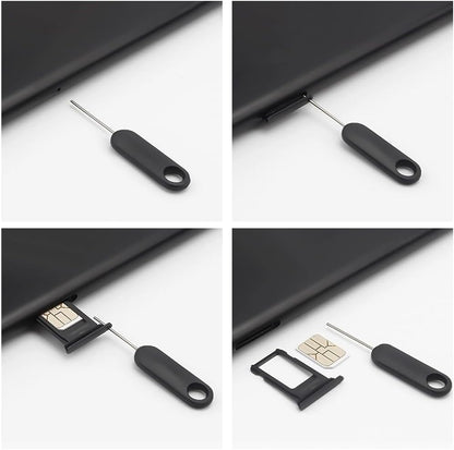 2 Pack SIM Card Pins with Keychain Hole - Universal Sim Card Tray Removal Tool for iPhone,iPad & Samsung Smartphones