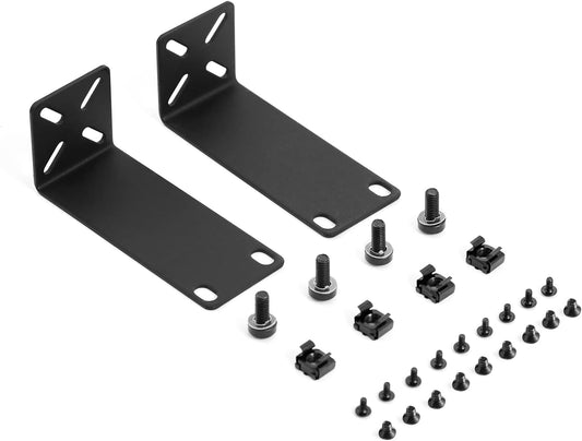 Rack Mount Kit for 10.6 inch Switches, Adjustable Rack Ears for Netgear, Cisco, D-Link, TRENDnet and HP Products, Mount 10.6" Wide to 19" Equipment, Adjustable Hole Distance 14-30mm