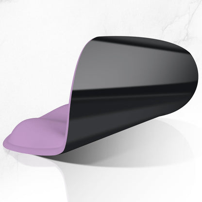 ITNRSIIET Ergonomic Mouse Pad with Wider Memory Foam Wrist Rest +17%, Curved Cushion Reduces Pressure 20%, Pain Relief, Non-Slip, Smooth, Cute Color Desk Accessory, 9.85 x 9 inch, Lavender Purple