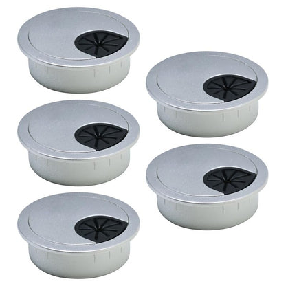 5 Pcs Desk Grommet 2" / 50 mm, Desk Cord Hole Cover, Cable Grommet ABS Plastic, Desk Hole Grommet for Home & Office Pc, Detachable Cable Cord Organizer-Silver Sand
