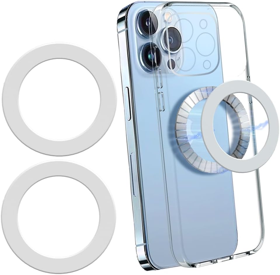 for Magsafe Magnet Sticker 2 Pack,Compatibile with MagSafe Accessories/Charger/Mount/Wallet/Case/Kindle for New iPhone 16/15/14/13/12/11, Pixel 9, Samsung Galaxy Z Fold/Z Flip/S and More