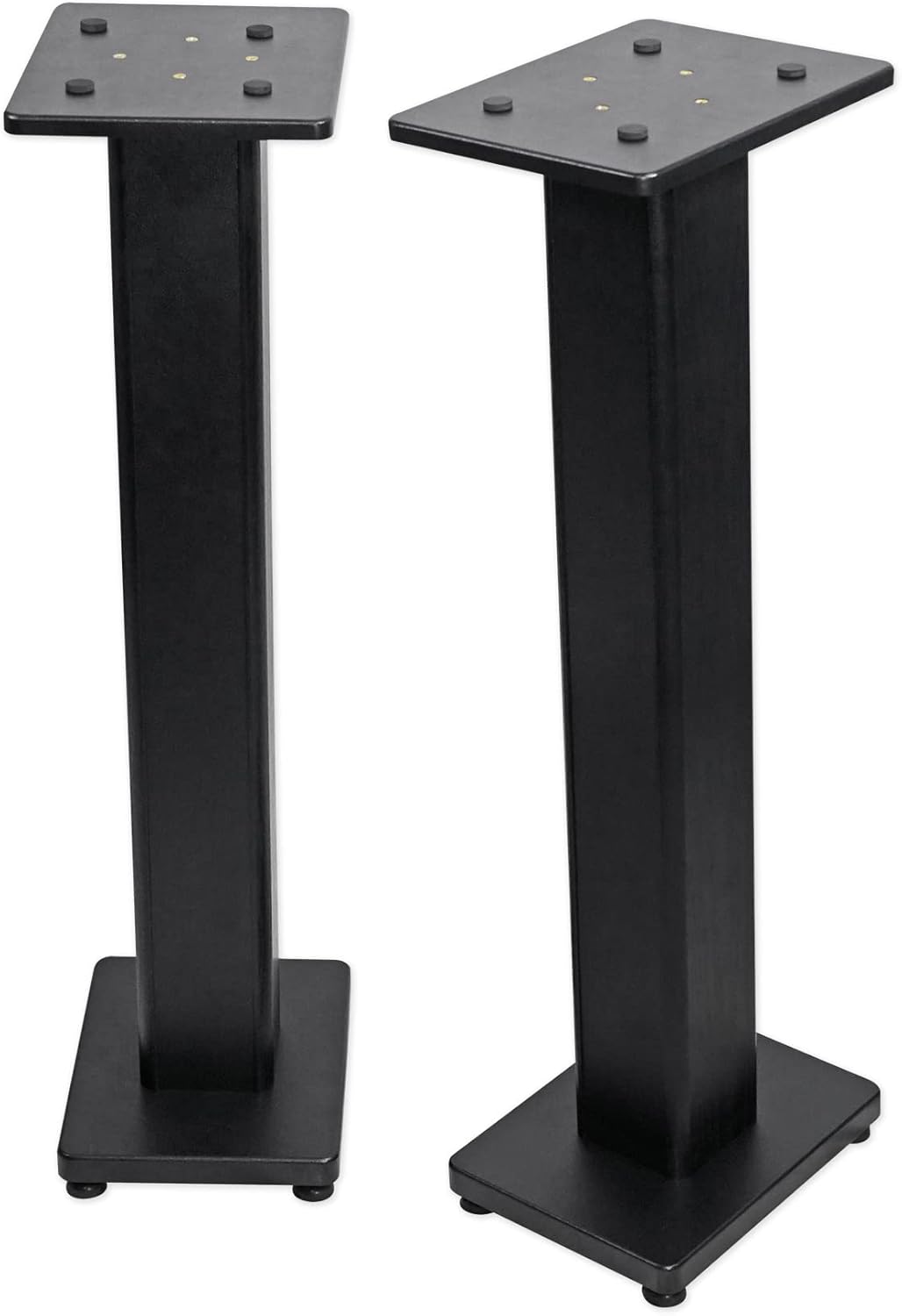 Rockville Pair RHT28 28 Inch Bookshelf Speaker Stands, 60 lbs Capacity, Surround Sound Home Theater, Premium Wood, Dual Top Plates, Sand-Fillable, for Audiophiles and Studio Monitors