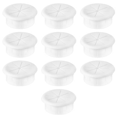 2" White Desk Grommet, JTemgle Flexible Cable Grommet Rubber Cable Hole Cover Wire Organizer Caps Desktop Cord Management for Home Office TV Stands Tabletops, 10 Pieces