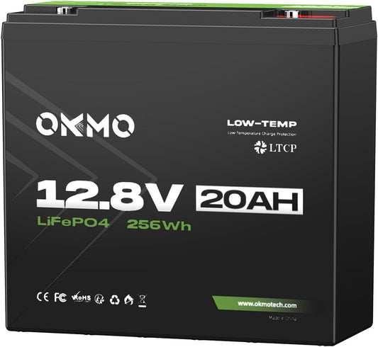 12V 20Ah Lithium LiFePO4 Battery, 4000+ Deep Cycles Rechargeable Battery for Kayak Fish Finder, Power Wheels Toys, Scooter