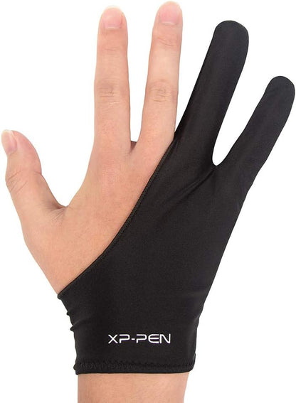 XPPen Professional Artist Glove 2-Fingers Glove for Graphics Drawing Tablet Graphic Monitor Suitable for Right Hand and Left Hand (Size S) Black