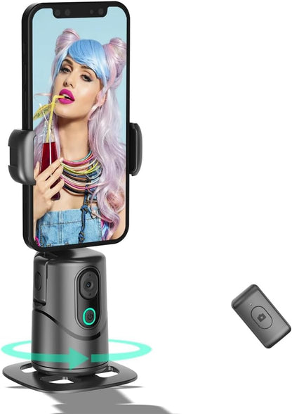 Auto Face Tracking Phone Holder,No App Required,360° Rotation Phone Camera Stand with Remote and Gesture Control, Smart Shooting Tripod for Vlog/TIK Tok Live Streaming YouTube Video Recording