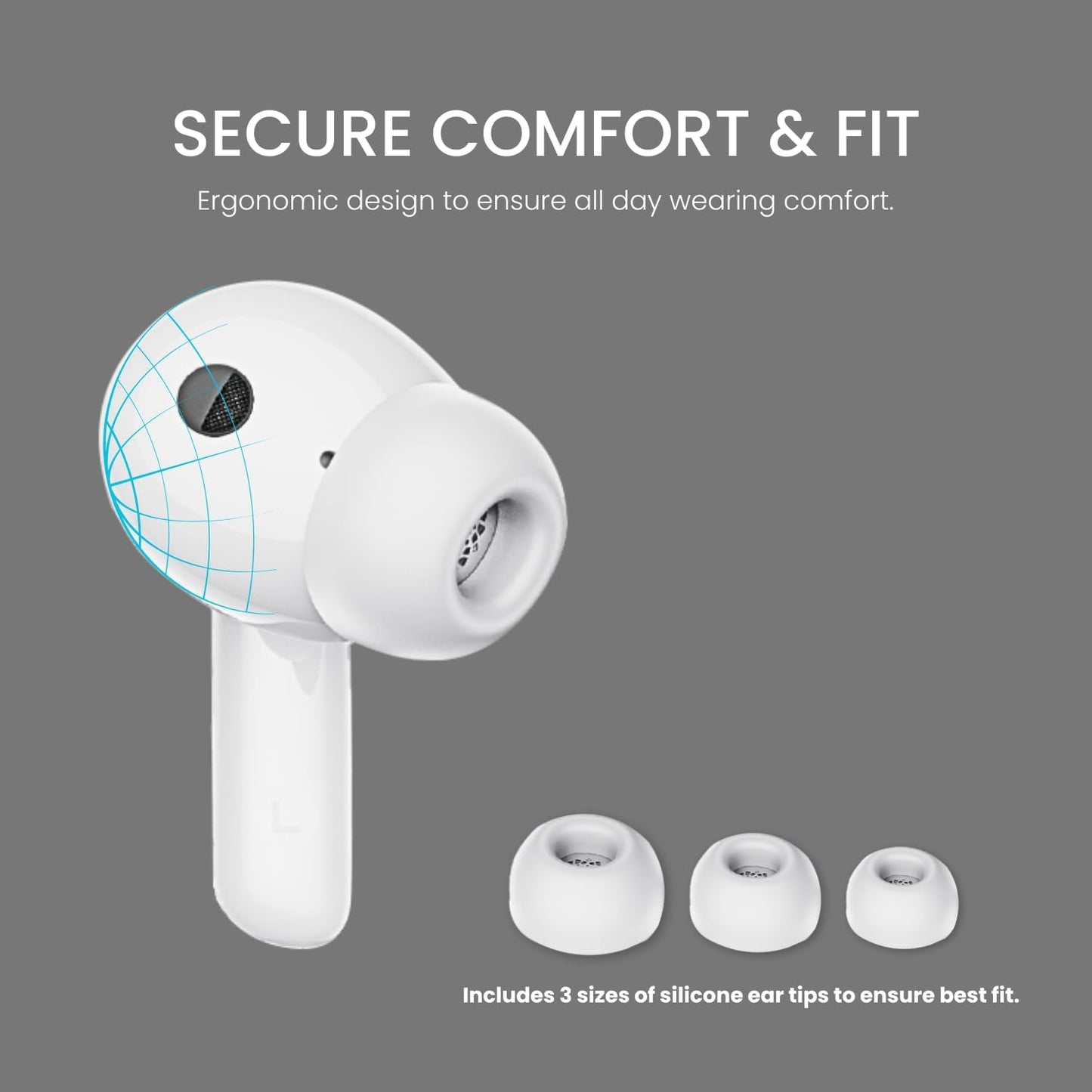 Puro Sound Labs PuroQuiet-Air Active Noise Cancelling Bluetooth Earbuds, Volume-Limited Wireless Earphones for Safe Listening, Soft Touch, Type-C Charging with Built-In Microphone & Secure Fit – White