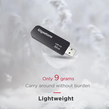 GIGASTONE V30 32GB USB 2.0 Flash Drive, Retractable Sliding Design Pen Drive, Carbon Fiber Style Thumb Drive, Reliable Performance & Durable