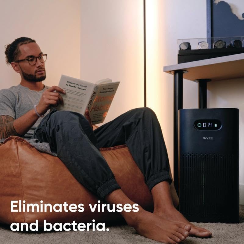 Wyze Air Purifier with Formaldehyde Filter (Premium), for Home, 21db Quiet, HEPA 13, Elimination of common pollutants, Remove formaldehyde, Odors, Smoke, Pollen, Dust, Smart WiFi Alexa Google, Black