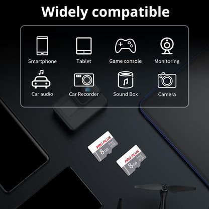 2 Pack TF Card 8GB with Adapter, High Speed Memory Card, UHS-I C10 A1 Memory TF Card for Tablet/Mobile Phone/Camera/Car Audio/Game Console (TF183 White Gray 8GB)