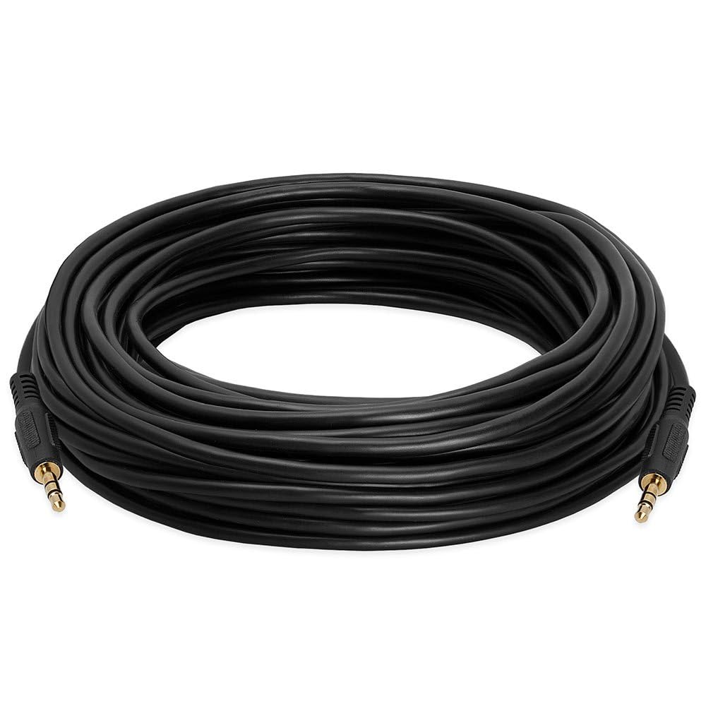 Cmple 3.5mm Aux Male to Male Stereo Audio Cable Auxiliary Headphones Cord MP3 PC - 50 Feet, Black