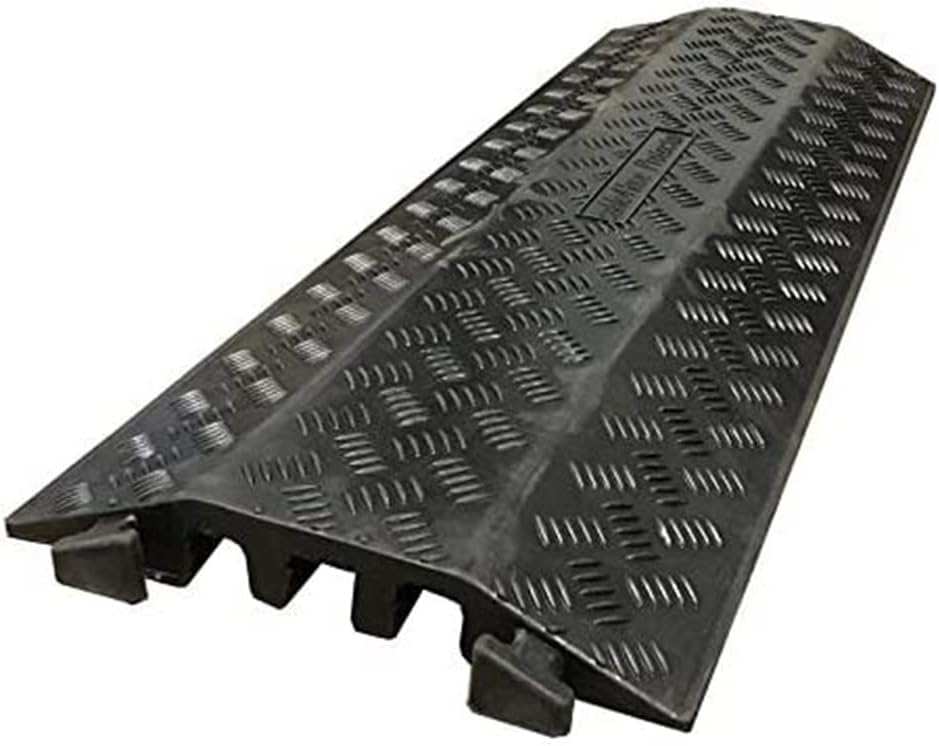 Kable Kontrol Drop Over Floor Cord Cover – 40” Inch Long 3 Channel Cable or Wire Protector – Rubber Ramp for Indoor and Outdoor Use – Black