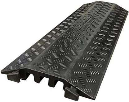 Kable Kontrol Drop Over Floor Cord Cover – 40” Inch Long 3 Channel Cable or Wire Protector – Rubber Ramp for Indoor and Outdoor Use – Black