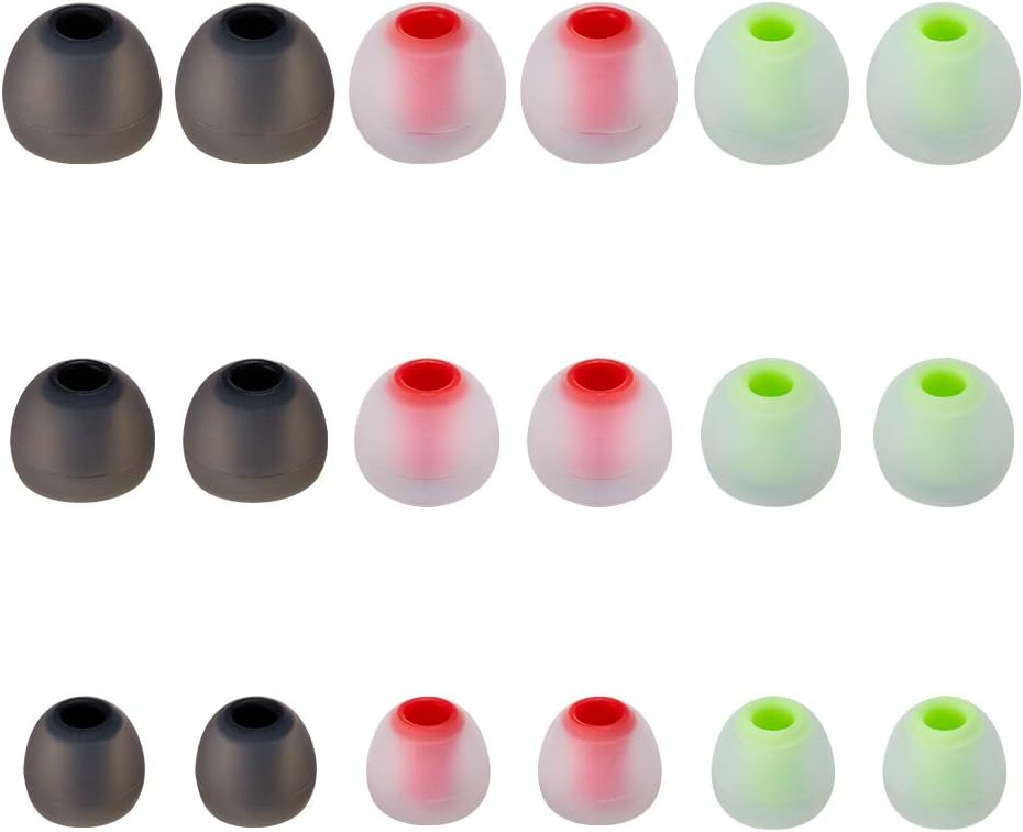 Earbud Tips Soft Silicone Earbuds Replacement Tips Fit for in-Ear Headphones(Inner Hole from 3.8mm - 4.2mm Earphones) 9 Pairs S/M/L