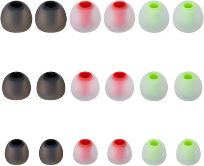 Earbud Tips Soft Silicone Earbuds Replacement Tips Fit for in-Ear Headphones(Inner Hole from 3.8mm - 4.2mm Earphones) 9 Pairs S/M/L