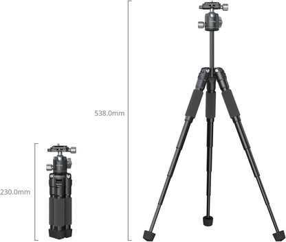 SmallRig VT-20Pro 21.2"/ 53.8cm Mini Tripod for Camera and Phone, Aluminum Alloy Small Desktop Tripod with 360° Ball Head, Table tripods Load Up to 11lb / 5kg