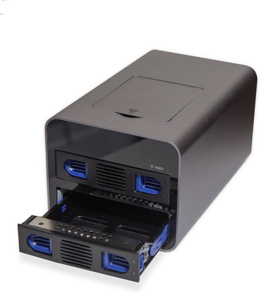 USB 3.2 (10Gbps) Type-C 2 Bay 2.5 Inch and 3.5 Inch SATA Hard Drive + 2 Bay M.2 NMVe Combo External Hard Drive Enclosure
