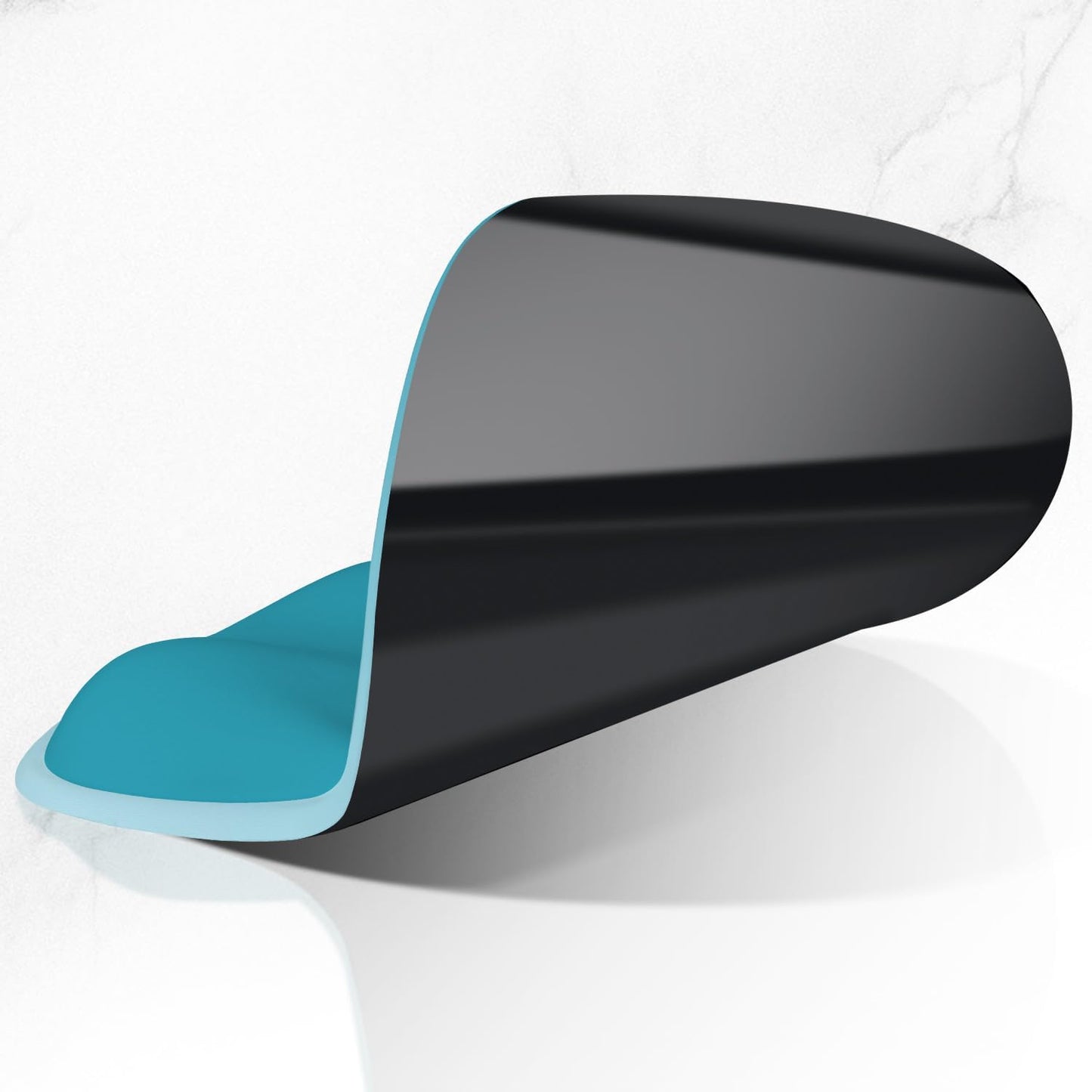 ITNRSIIET Ergonomic Mouse Pad with Wider Memory Foam Wrist Rest +17%, Curved Cushion Reduces Pressure 20%, Pain Relief, Non-Slip, Smooth, Cute Color Desk Accessory, 9.85 x 9 inch, Ombre Blue Gradient