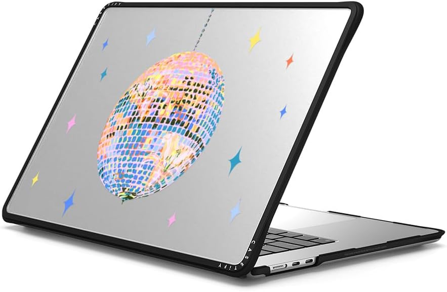 CASETiFY Impact MacBook Air 15" (M2-M4) Case [Cushioned Impact Corners/Scratch-Resistant/Anti-Slip Grip] - Disco - Clear Black