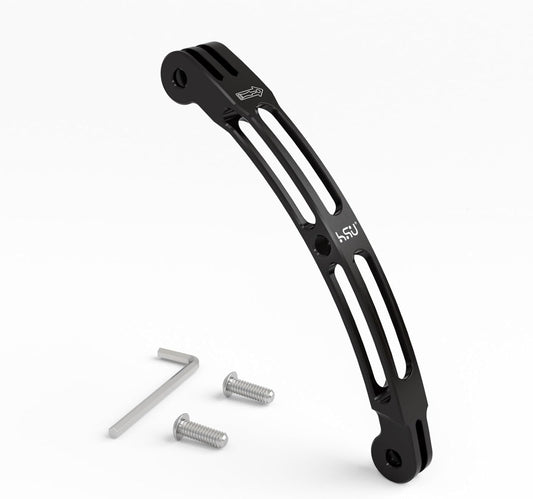HSU Aluminum Alloy Curved Extension Arm (5.3”) Metal Pole Mount Helmet Stick Extension Arm Mount for GoPro Hero 13/12/11/10/9/8/7/6 Black, DJI Osmo Action 4/3 and More Action Cameras (Black)