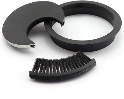 HJ Garden 1pc 2-3/8 inch (60mm) Metal Desk Grommets with Brush Open for Managing and Hiding Wire Cord Cable Hole Cover Office PC Desk Cable Cord Organizer Zinc Alloy Cover Black