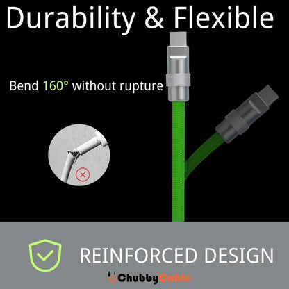 Chubbycable Colorblock Chubby - Spring Braided Silicone Charge Cable Coiled USB C 2.29FT-3.6FT White+Black Type-C to Type-C Cord for Car, Fast Charging