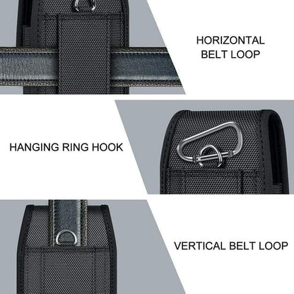 Cell Phone Holster for iPhone SE iPhone 8 7 6s Case with Belt Clip Phone Belt Holder for Men Women Pouch Carrying Cover (Fits Phone iPhone SE, 8 7 6s with Otterbox Case on) Black Nylon, Small