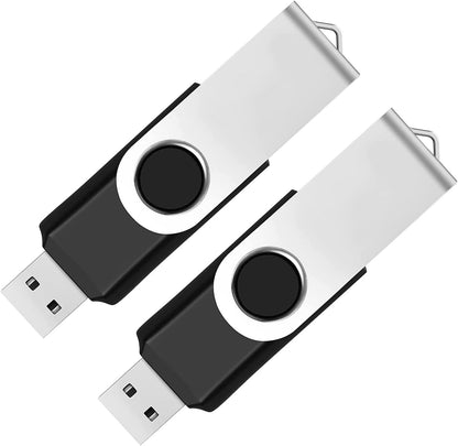 USB Flash Drive 128GB 2Pack, Maspen USB Thumb Drives 2.0 High Speed USB Memory Stick Zip Drives (Black, 128 GB)