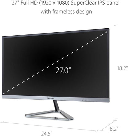 ViewSonic VX2776-SMHD 27 Inch 1080p IPS Monitor with FreeSync, Ultra-Thin Bezels, HDMI and DisplayPort