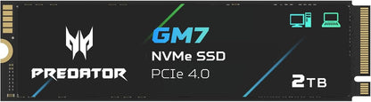 Predator GM7 2TB SSD: M.2 2280 PCIe Gen 4 x4 NVMe 2.0, Read Speed Up to 7400 MB/s, Internal PC Solid State Drive for Laptop, Desktop and PS5 - BL.9BWWR.119