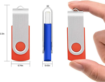 KOOTION 5 X 16GB USB Flash Drive 2.0 Thumb Drive 16 gb Memory Stick Swivel Keychain Design Mixcolor